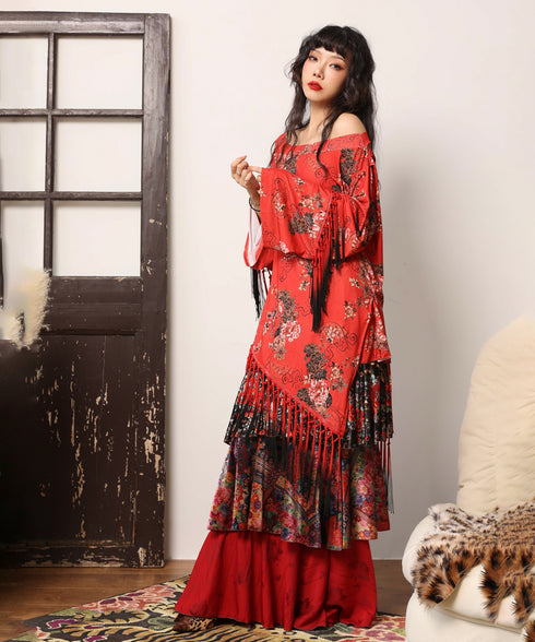 Floral Tiered Skirt